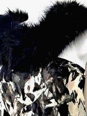 Faux Fur Collar Black Wide Versatile Soft Fluffy Glamour NWOT Rockstar Unisex